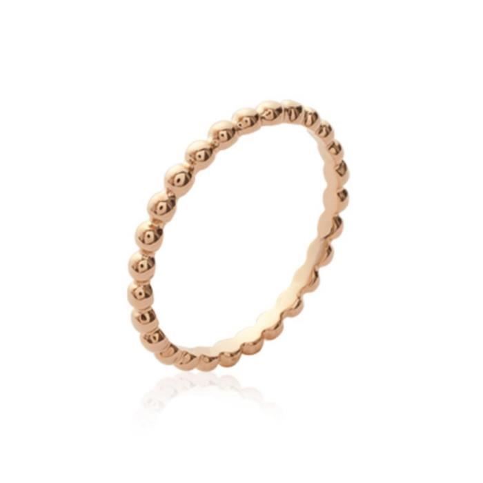 Tendance Bijouterie Bague Alliance Plaque Or Rose 750 Billes