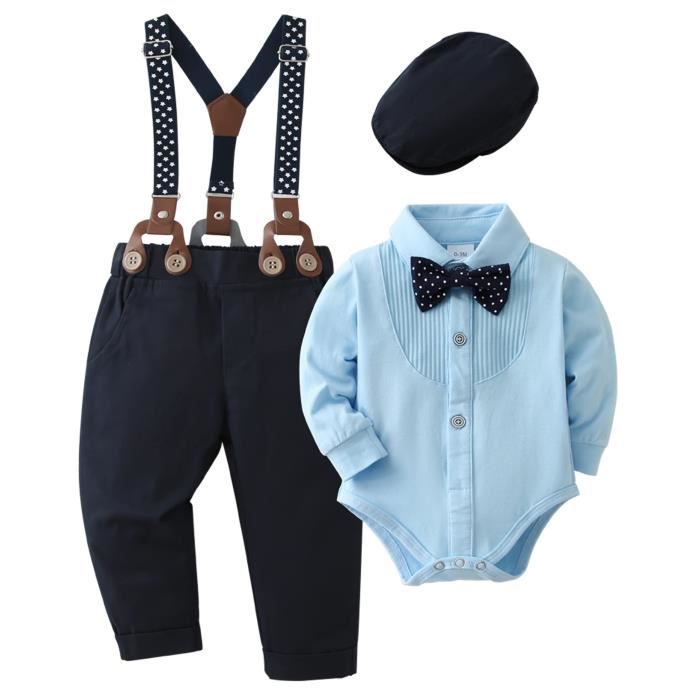 zoerea ensemble de vêtements bébé garçon costume gentleman baptême de mariage tenues 0-18 mois