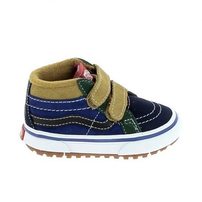 Chaussures Sneakers Garçons VANS SK8 Mid Relssue BB Marine Bébé Textile  Lacets Bleu foncé