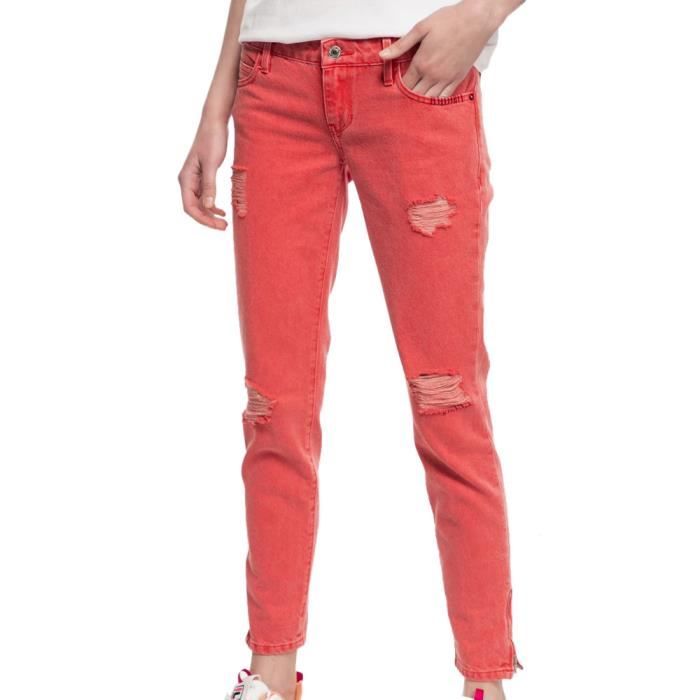 Jean Slim J Brand Rouge Taille 27 US (37 FR) - 98% Coton 2% Lycra, Occasion Très Bon état