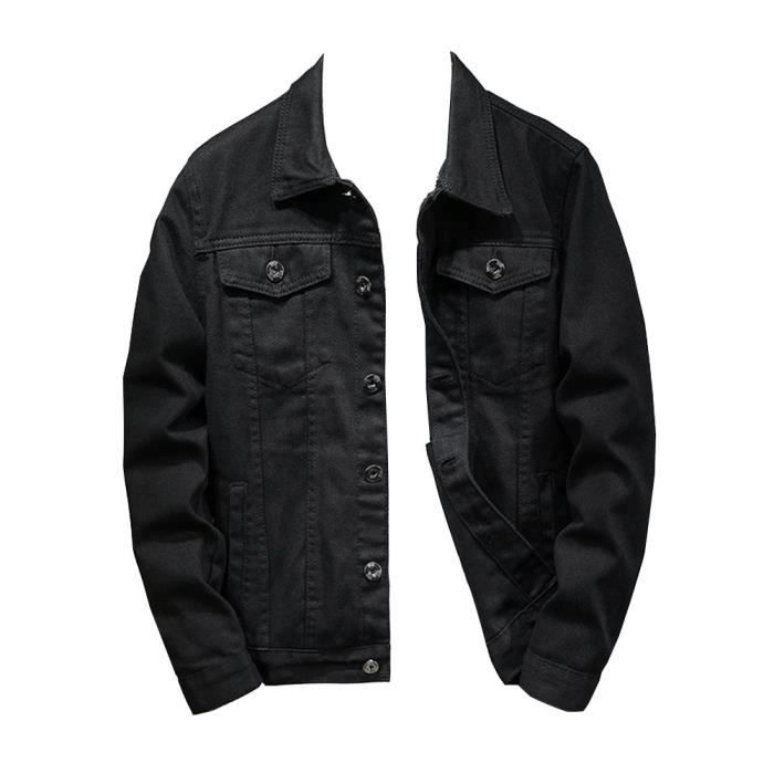 Jacket jeans noir homme clearance