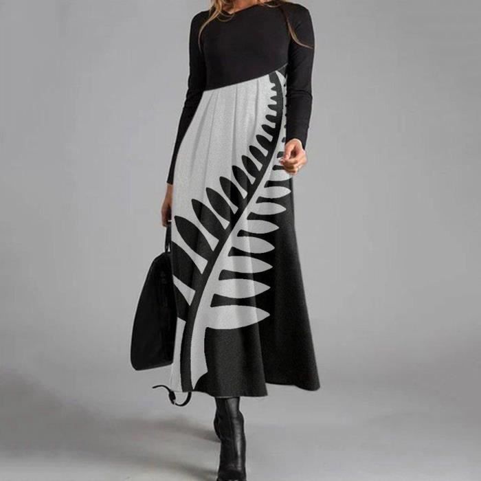 Robe Élégante Patchwork Taille