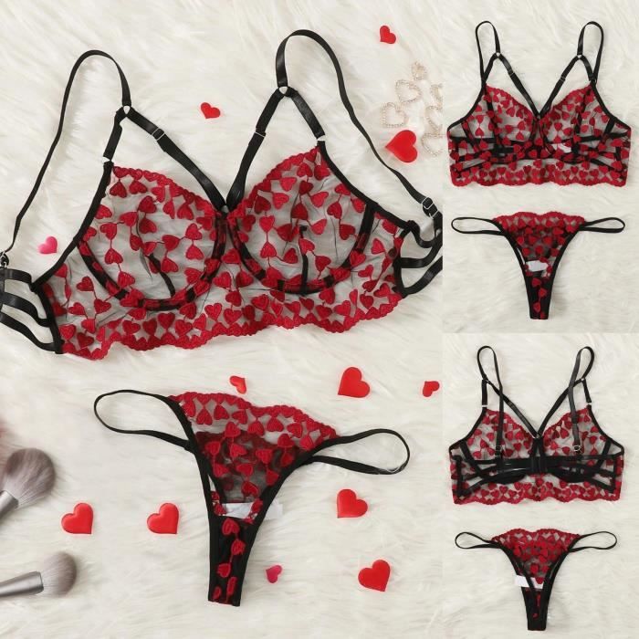 Ensemble soutien gorge string rouge online