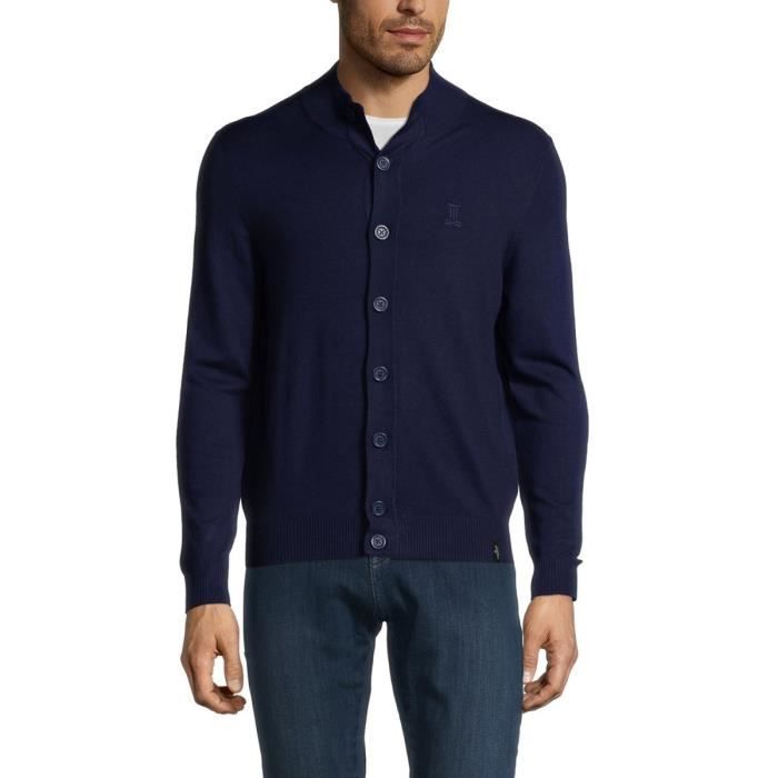 Torrente Couture Gilet boutonné uni Leo Bleu Marine Homme