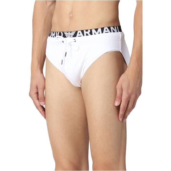 Slip de bain taille logo Emporio armani Homme Blanc Cdiscount Pret a Porter