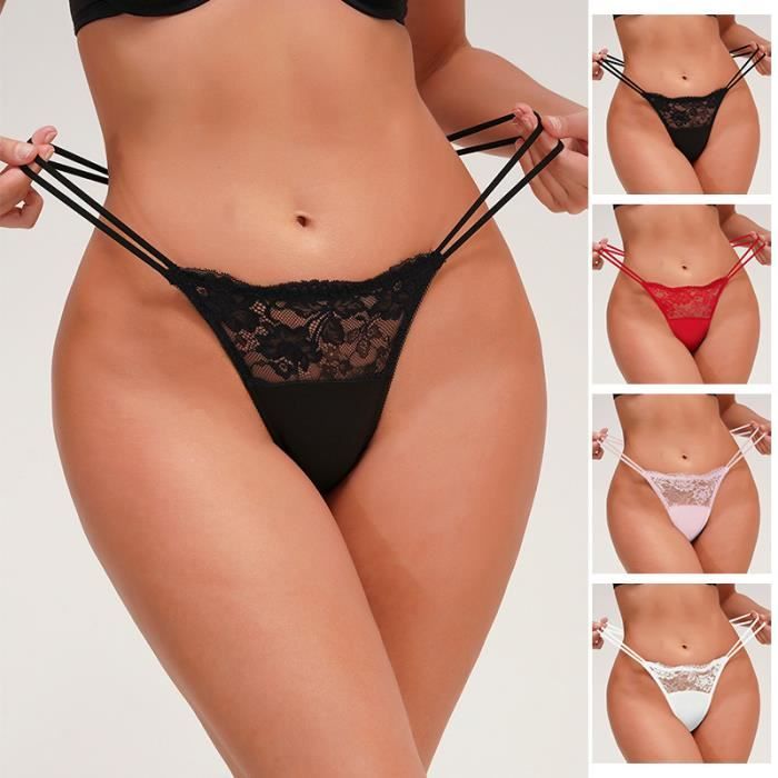 4pcs String Femme avec Double Ficelle lastique Sexy Culotte