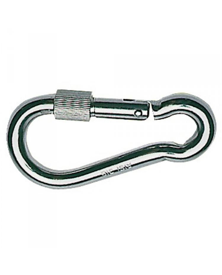 Lot De 5 Mousquetons INOX 316 – Fermeture à Vis – 40 Mm – Diamètre Fil 4 Mm – Haute Résistance