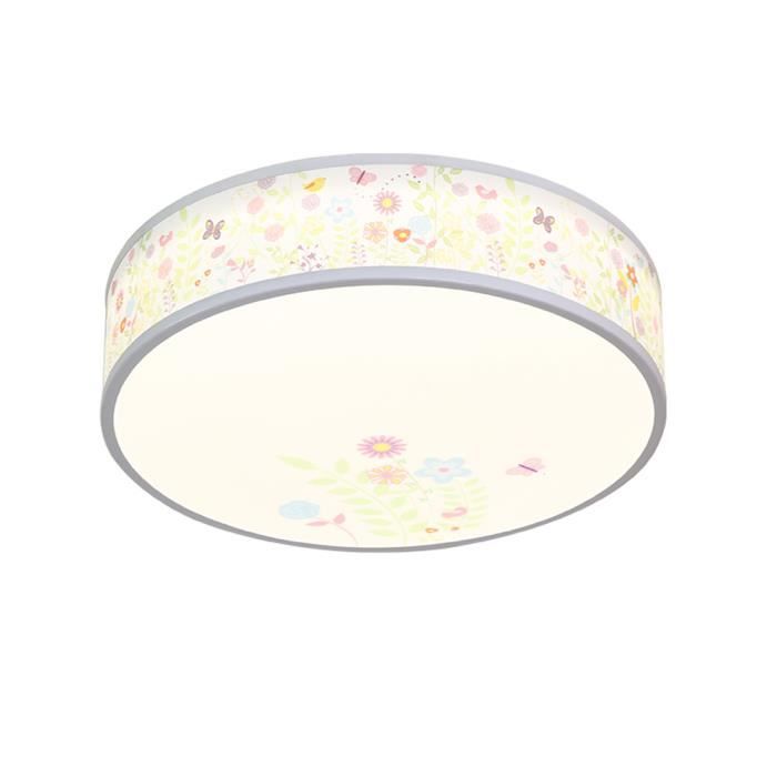 Led Plafonnier Enfant Dimmable Avec Telecommande Abat Jour Ronde En Pmma Et Tissu Pour Chambre Bebe Fille Garcon O40cm A 05 1 Cdiscount Maison