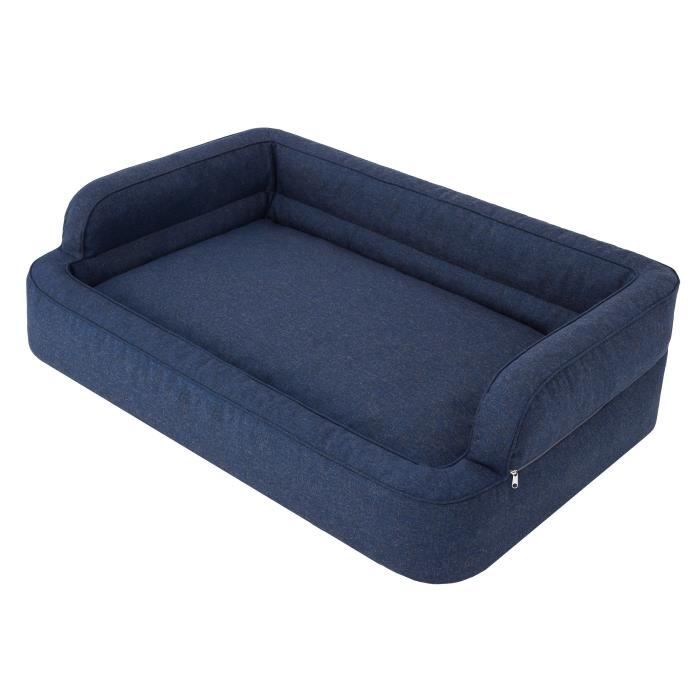 Comparer les prix de Lit pour chien, Meubles pour animaux, Lit pour chat, Housse amovible, Panier,Coussin pour chien, Bleu marine, XXL: 117x79 cm