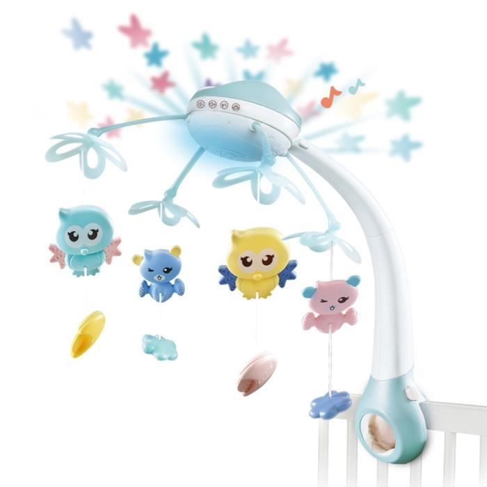 Mobile Musical Bébé Nicknack Avec Projection Lumineuse - Télécommande Pour Berceau 0-24 Mois