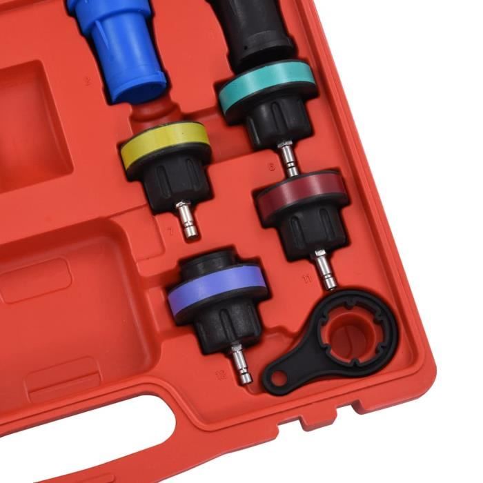 Testeur De Pression Radiateur Vidaxl - 18 Pièces - Kit Diagnostic Fuites Système Refroidissement Voiture