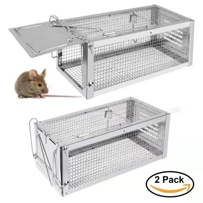 2Pcs Piège à souris XL, No Kill, Réutilisable, Cage à rats pour attraper des rongeurs vivants,pour un usage Intérieure et Extérieure