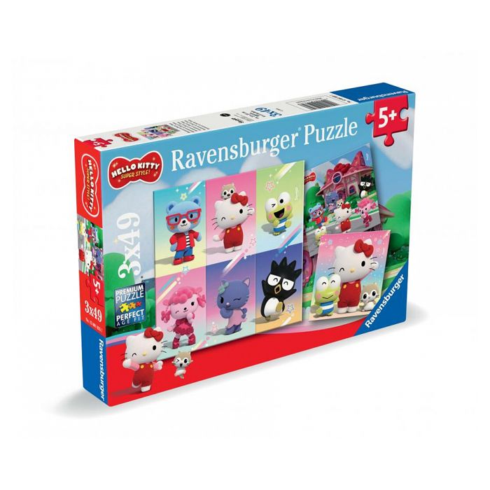 Puzzle - RAVENSBURGER - Hello Kitty - 3x49 pièces - Pour enfants ...