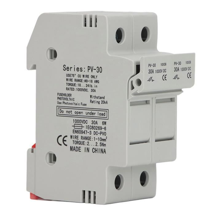 Porte-fusible Littelfuse Power Safe LPSM-ID 2 Pôles 30A 600V - Pack De 2, Couleur Grise, Pour Courant AC/DC