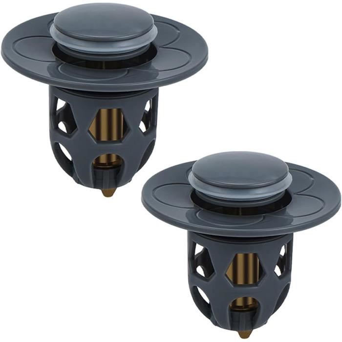 Lot De 2 Bouchons De Vidange En Laiton Pour Lavabo/Évier - Joint Étanche - Ouverture Rotative Facile - Remplacement Pratique Salle De Bain
