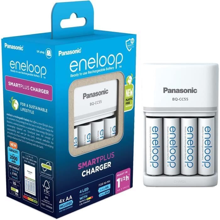 Smartplus Chargeur, Pour 14 Piles Rechargeables AaAaa, 1.5H De Temps De Charge, 10 Fonctions