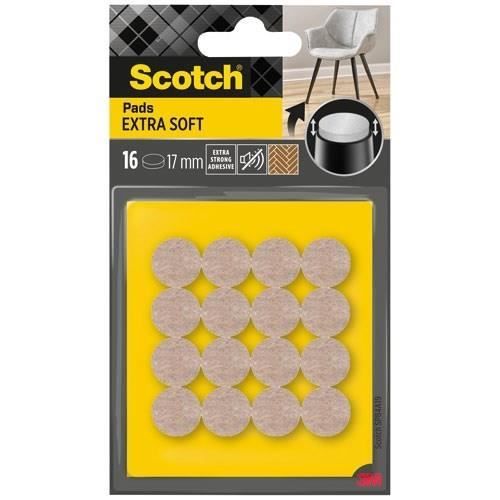 SCOTCH Patin glisseur Adhésif Feutre laine Extra soft Rond Ø 17 mm Lot de