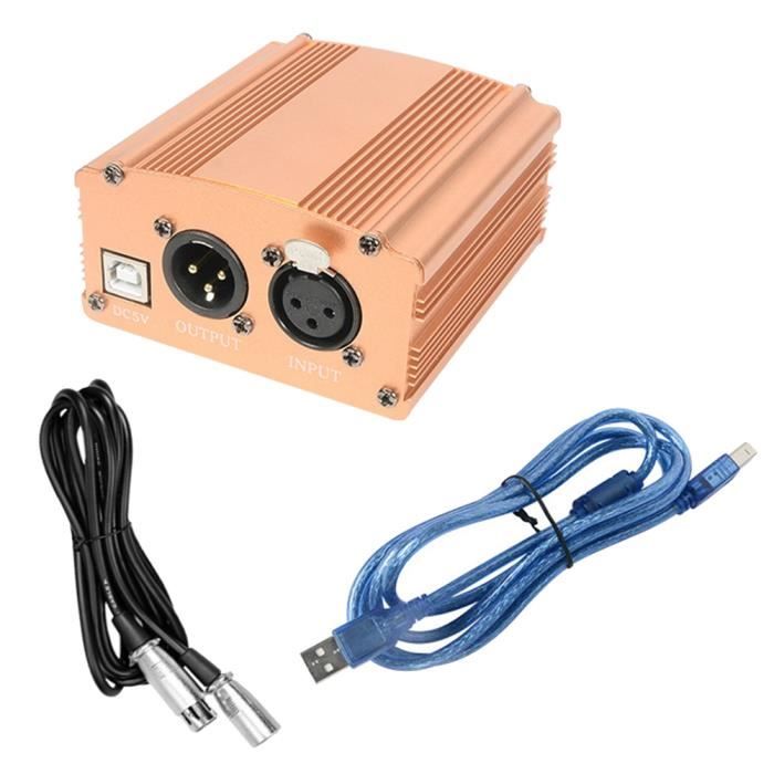 48V USB Phantom Power Supply Microphone Cable,Gold Cdiscount Informatique