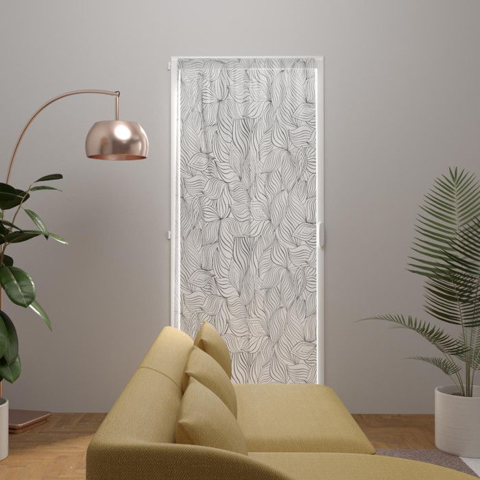 Voilage Pour Baie Vitrée 280x250 Cm - Jacquard Blanc Et Or, 16 Oeillets Inox | Prêt à Poser, Lavable En Machine - 1