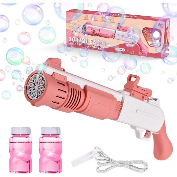 Pistolet à bulles pour enfants, solution de recharge, pistolets à bulles pour enfants 4-8, pistolet à bulles pour enfants 1-3, pistolet à bulles, jouet d'extérieur.