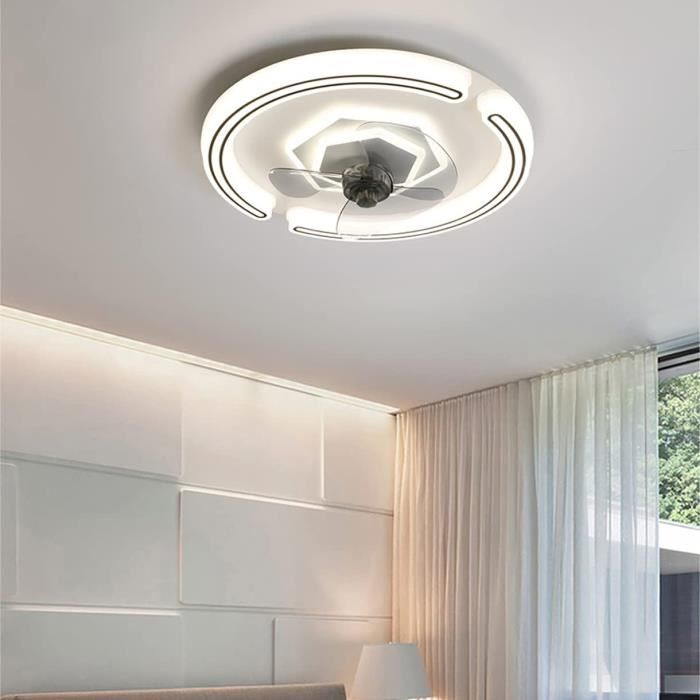 Ventilateur De Plafond Avec Lumière Et Télécommande - Silencieux, Dimmable, 3 Vitesses - Wood Grain 52 Cm