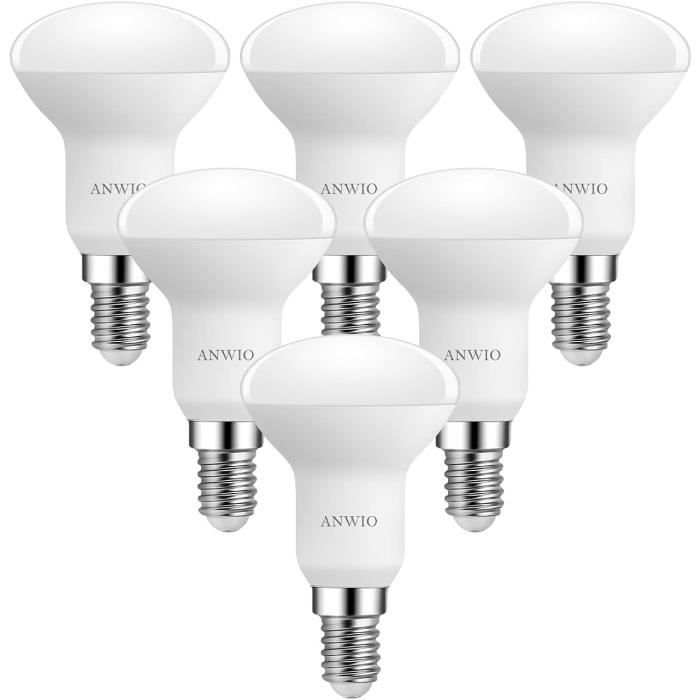 ANWIO 4.9W Ampoules LED Réflecteur E14 R50, 470Lumen 6500K Blanc Froid