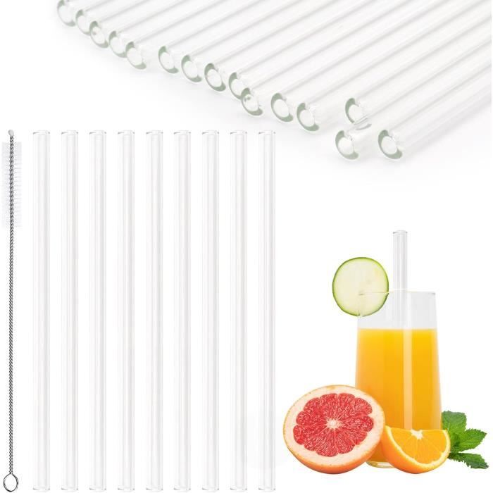 Distributeur de paille, support de paille en verre, seau à paille