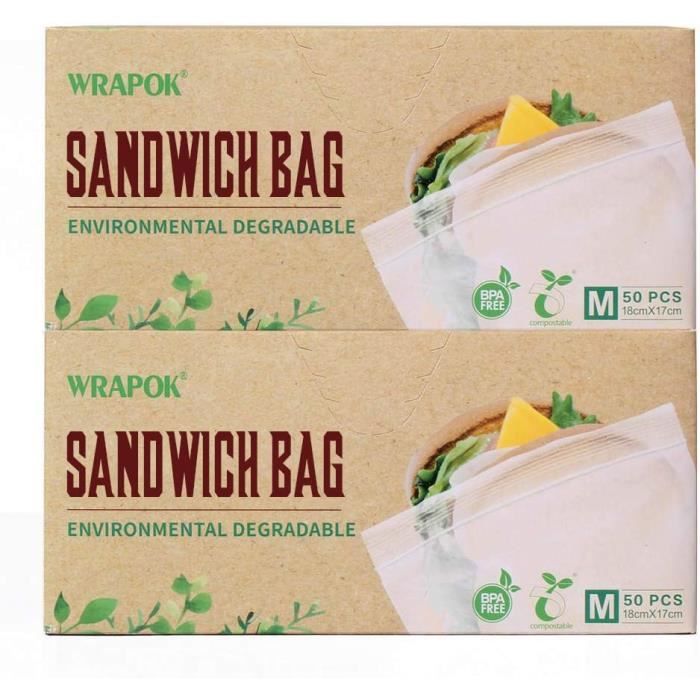 2000 Sacs Sandwich à Fermeture à Glissière 7x7 Pouces – Sacs Alimentaires En Polyéthylène Transparent