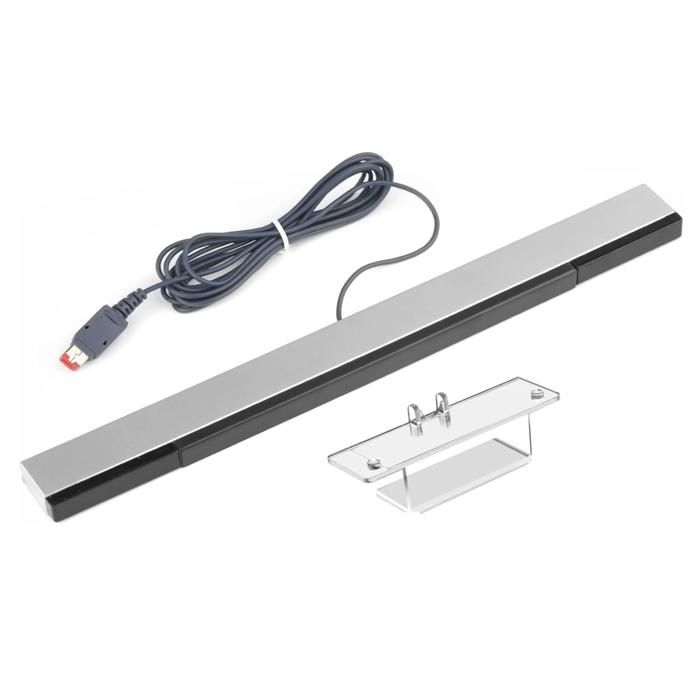 Sensor Bar filaire pour Nintendo Wii et Wii U – Barre de Capteur Infrarouge à LED – 2 80 m – Support Transparent – Straße Game