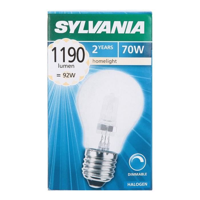 5 Ampoules Halogène E27 claire 70w = 92w 230v OK variateur