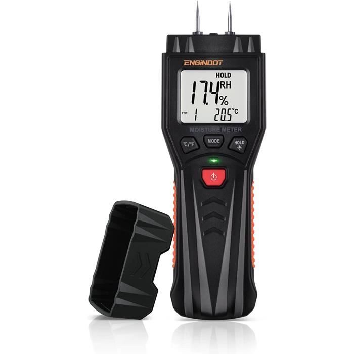 ENGINDOT Humidimètre Numérique, Thermo-Hygromètre Mesure l'Humidité Matériaux de Construction, Conception de broche 7 modes MWM03