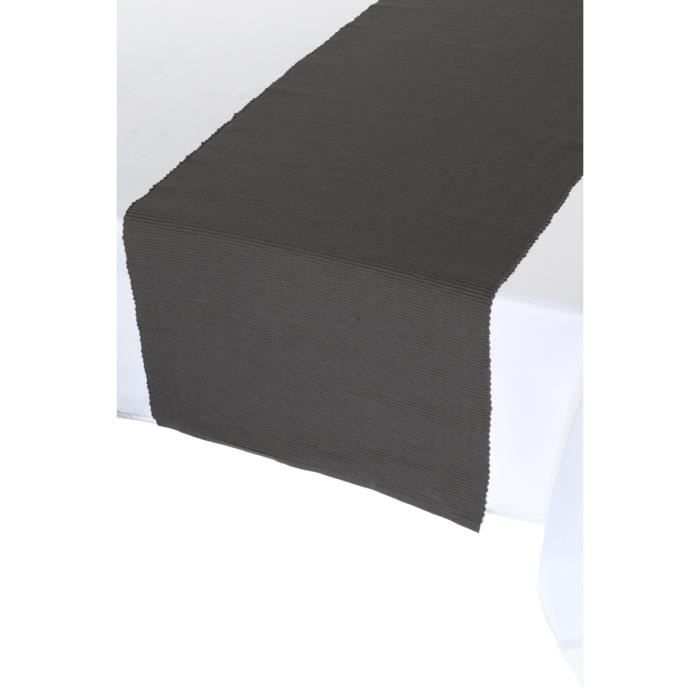 Chemin De Table Cotele Gris Fonce Gris Achat Vente Chemin De