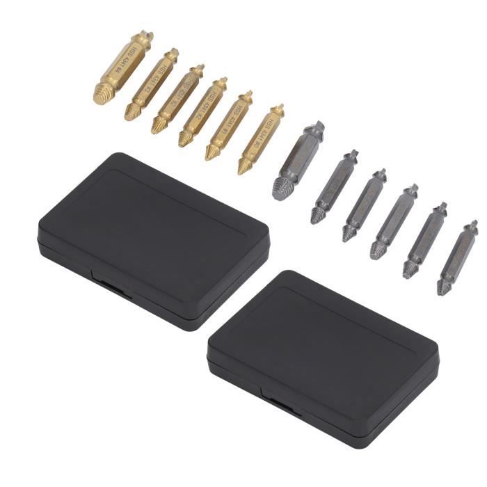 Kit Extracteur Vis Cassées 9 Pièces HSS 6542 - Pour Enlever Vis Rouillées Ou Boulons | Outil Professionnel Avec Forets