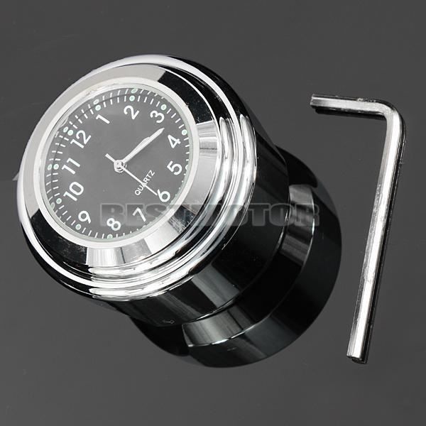 7/8 1 Universelle Montre Horloge de Guidon Pour MOTO CHROME noir