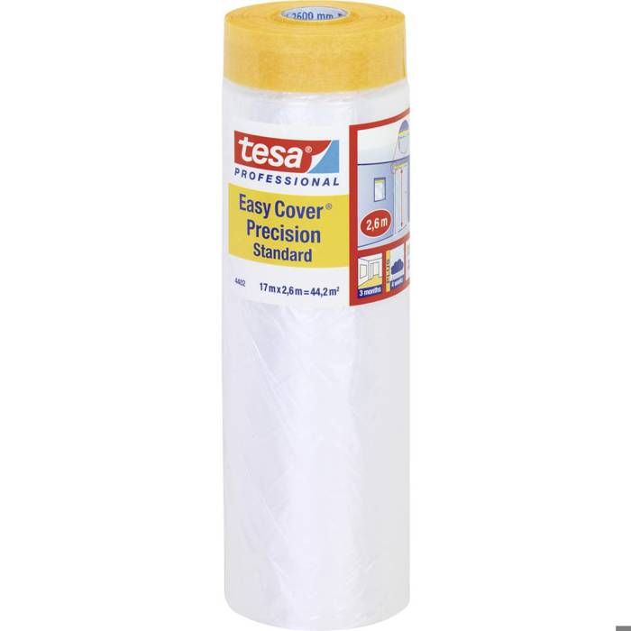 Film De Masquage Tesa Easy Cover - 25m X 55cm, 2 En 1 Ruban Et Protection Peinture