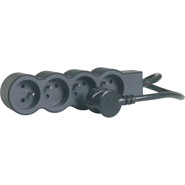 Electraline Pro-Line 49039 Rallonge 4 Prises IP40 50m - Câble H05VV-F 3G2,5 Mm² Citron