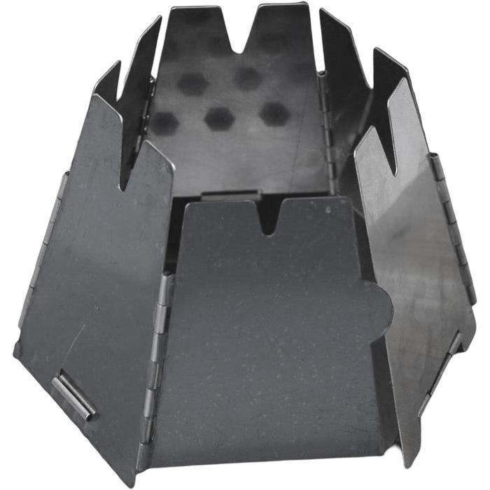 Poêle à bois de camping pliable en acier inoxydable - Barbecue à