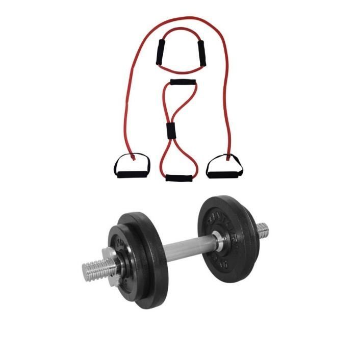 Set D'Haltères Tunturi 10 Kg – Fonte Noire, Réglable (Retour Client, Emballage Abîmé)