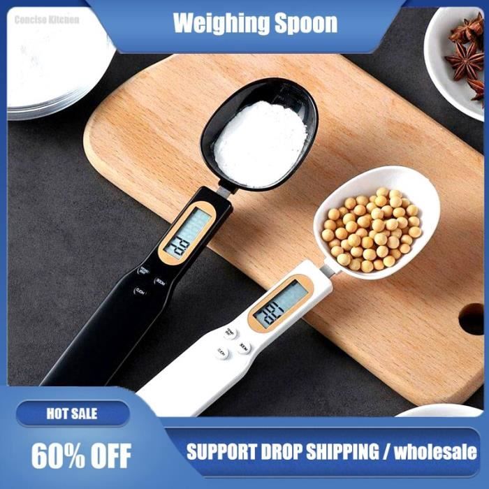 Cuillère Balance Numérique De Cuisine - Pèse De 1g à 800g - Écran LCD, Unités Convertibles (g/ml/tasse) - Pour Aliments Humains Et Animaux - 9