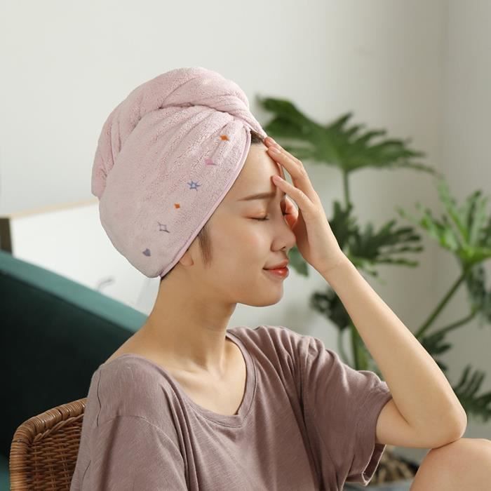 XCSSKG Bonnet De Séchage De Cheveux En Microfibre, Ultra Absorbant, Turban Pour Cheveux, Séchage Rapide, Serviette Pour Le Bain (bleu