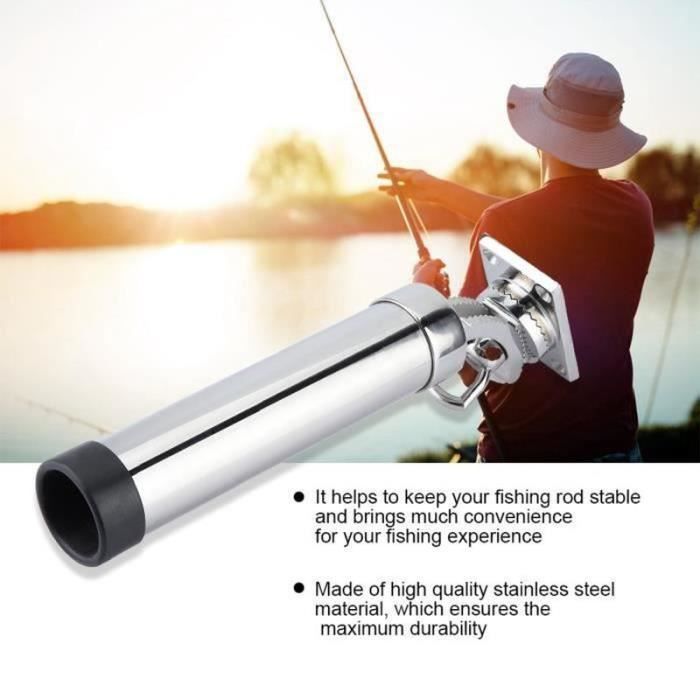 Support de Canne à Pêche en ABS 3 Tubes Accessoires de Pêche pour Kayak d'Eau Douce