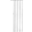 Porte accordeon pliante PVC salle de bain extensible coulissante largeur 80 cm blanc-1