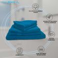 Lot de 5 Serviettes Eponge 600 g-m² 100 % coton - Couleur serviette - Bleu Canard-1