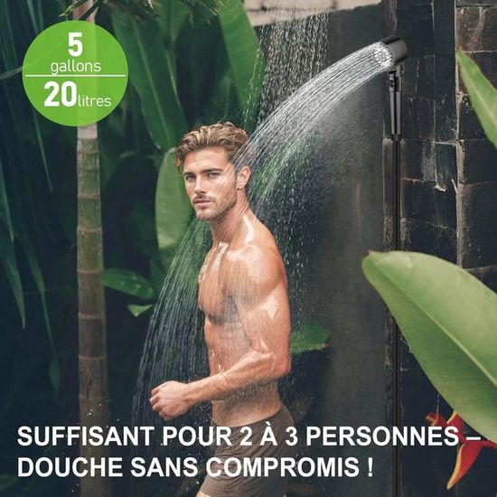 Douche Solaire Tadomoe 20L Avec Pompe - Portable Pour Camping, Plage - 2000mAh