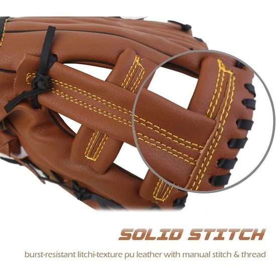 Gant De Baseball Prime Leather Pour Jeune, Taille 12, Main Gauche, Cuir Brun