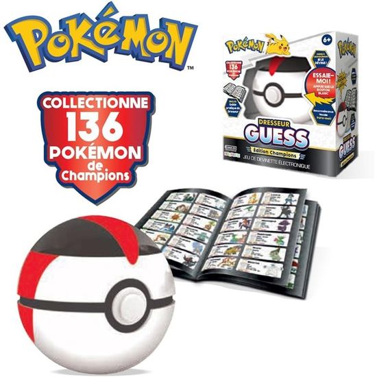 Bandai - Pokémon - Trainer Guess Prestige - Electronic Poké Ball Game - Screenless, Interactive Game with Voice Recognition on the Pokémon World - Speaks French - ZZ21118