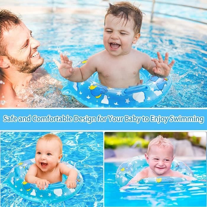 HECCEI - Bouée Bébé Non Gonflable - Flotteur En Mousse - Siège De Piscine Avec Queue - 3-24 Mois / 3-48 Mois