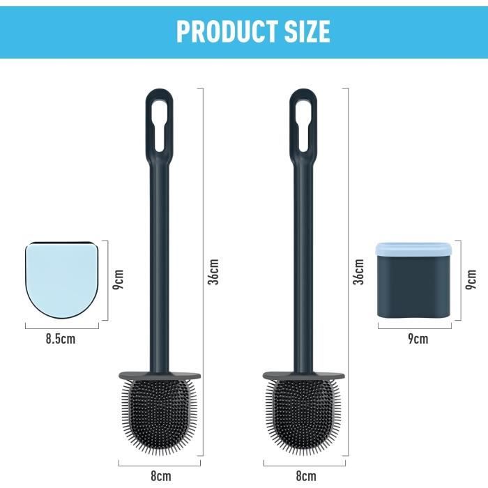 Brosse WC Silicone, Brosse Toilette Antibacterienne, Brosse WC Suspendu