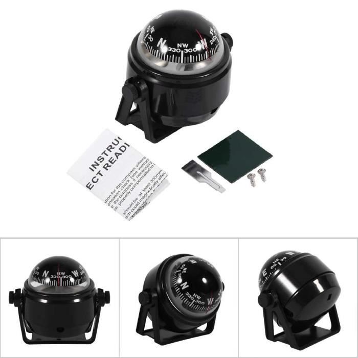 Boussole Marine Qiilu – Montage Sur Support, Compensateur Intégré, ABS – Pour Bateau, Caravane, Camion, Moto Nautique