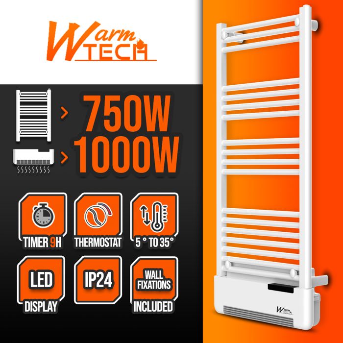 Radiateur Sèche Serviettes Avec Fluide + Soufflerie - Warm Tech Wtssf1 ...